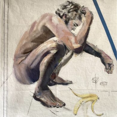 koetziervanhooff Pride nude painting puzzled banana